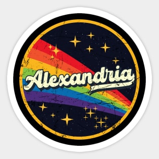 Alexandria // Rainbow In Space Vintage Grunge-Style Sticker